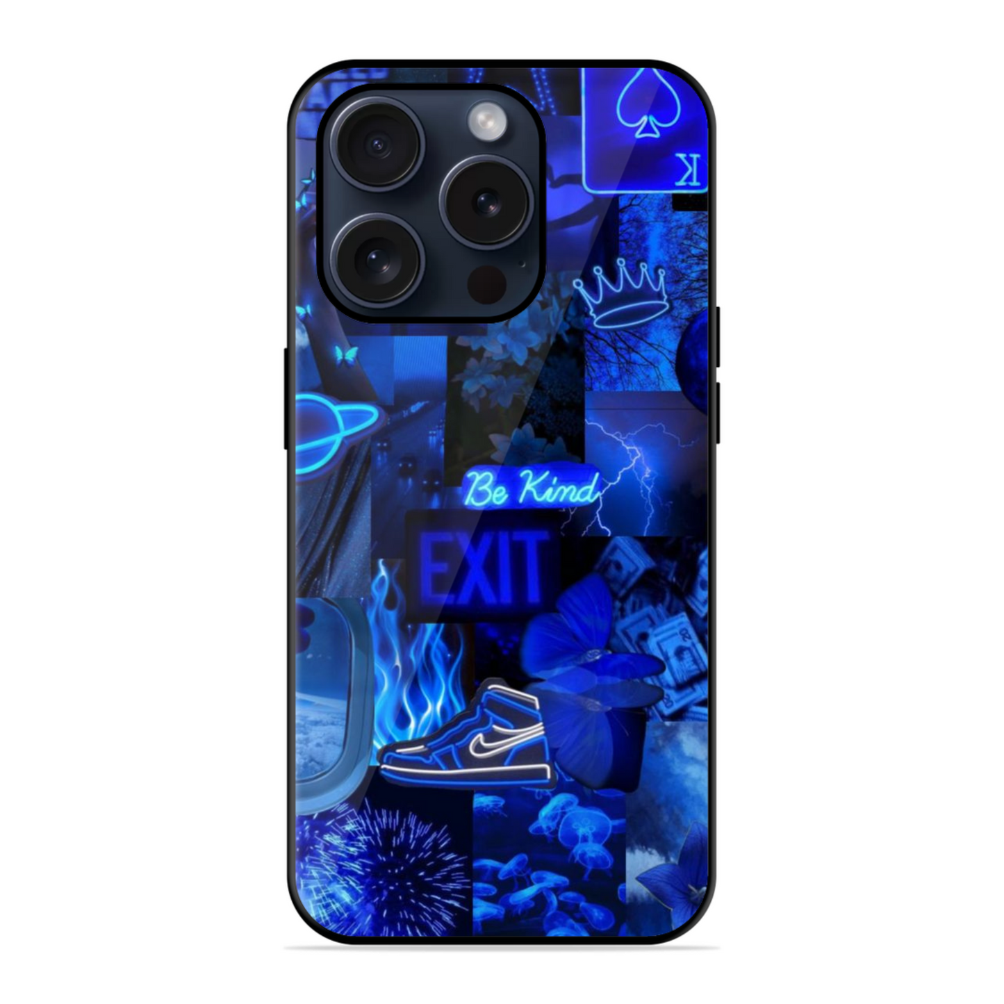 Blue Aesthetic Trendy Hybrid Glossy Case