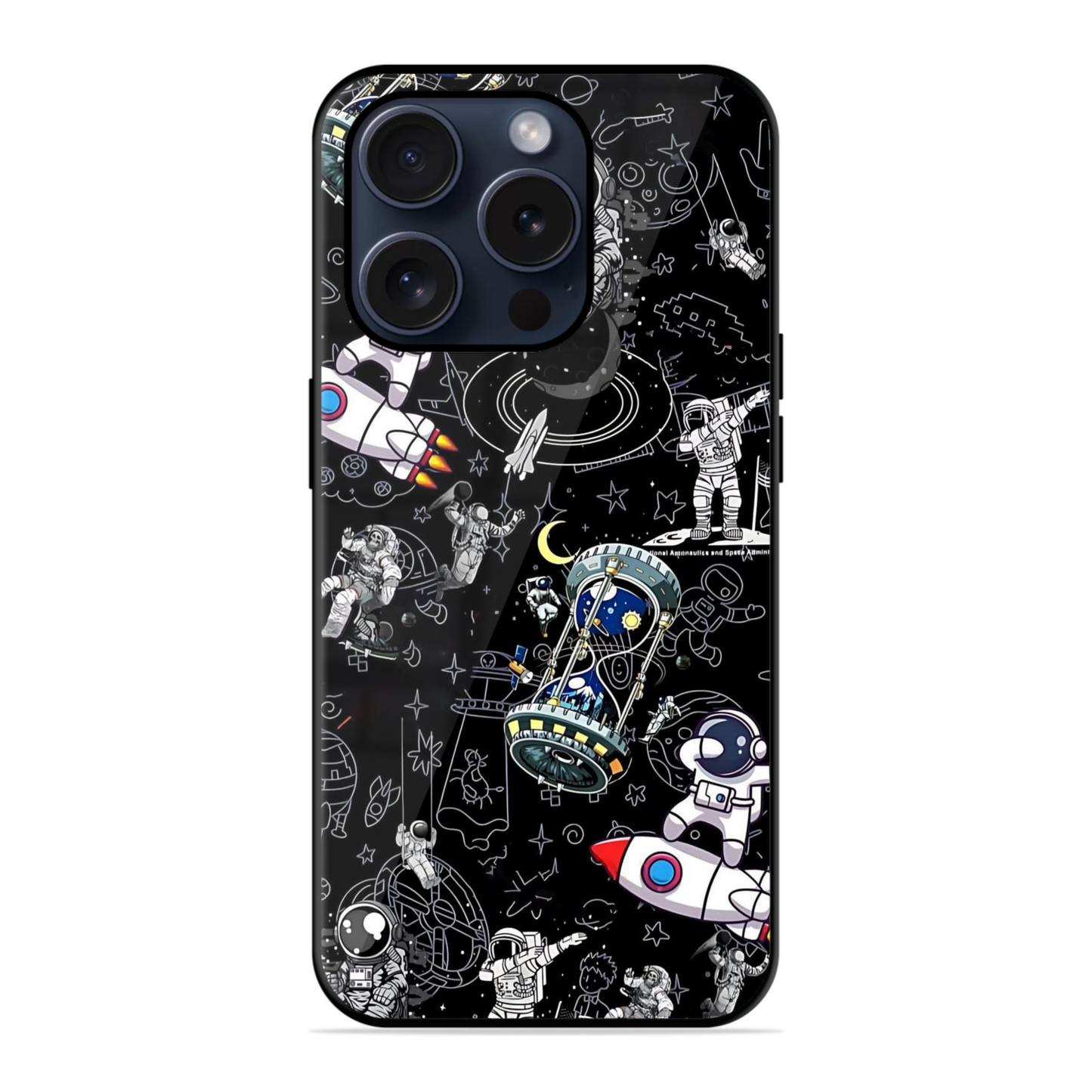 Black Astronaut Trendy Hybrid Glossy Case