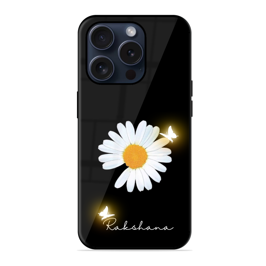 Floral Black Glossy Name Case