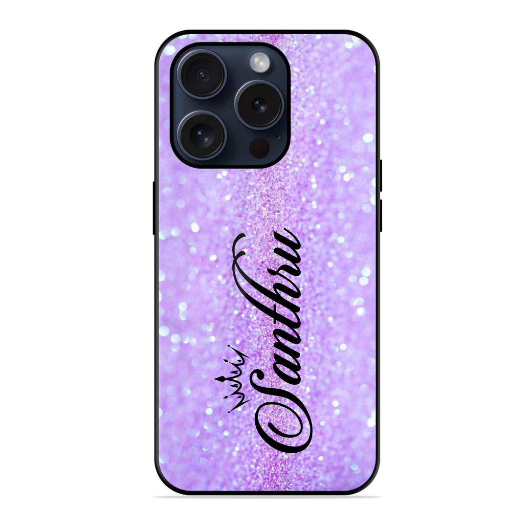 Purple Glitter Glossy Name Case