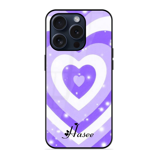 Purple Heart Trendy Glossy Name Case