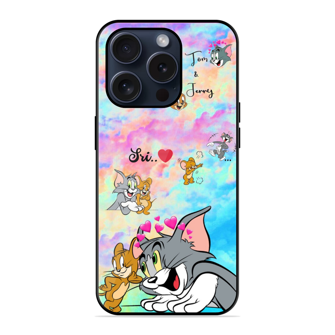 Cute Tom & Jerry Multicolor Glossy Name Case