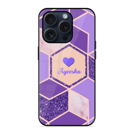 Cute Purplish Hexa Glossy Name Case