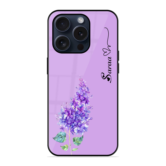 Purple Floral Glossy Name Case