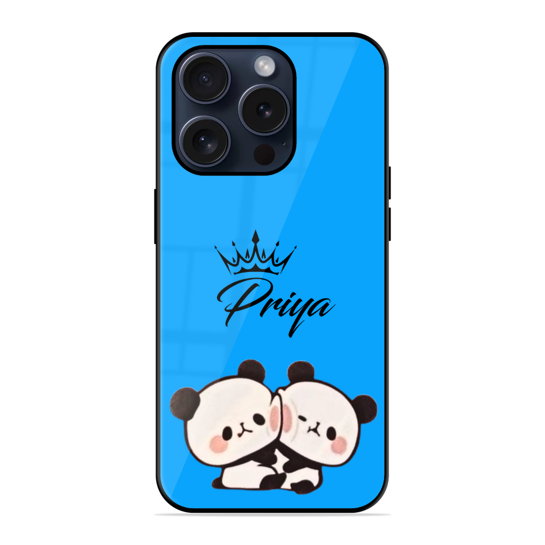 Cute Panda Glossy Name Case