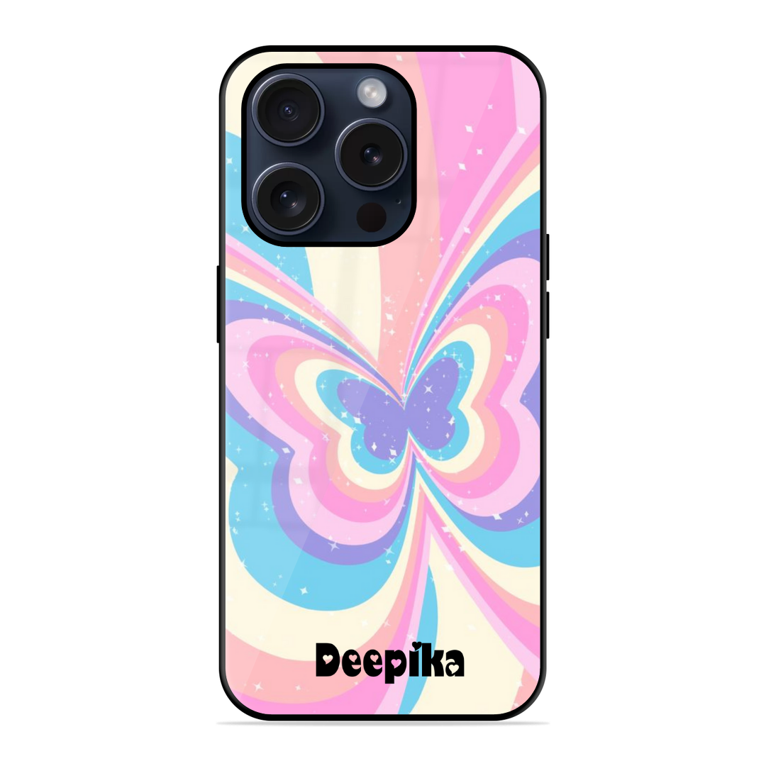 Cute Butterfly Glossy Name Case