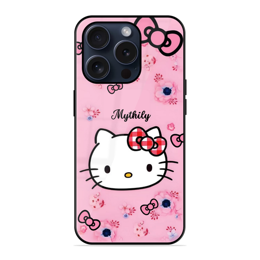 Cute Trendy Hello Kitty Glossy Name Case