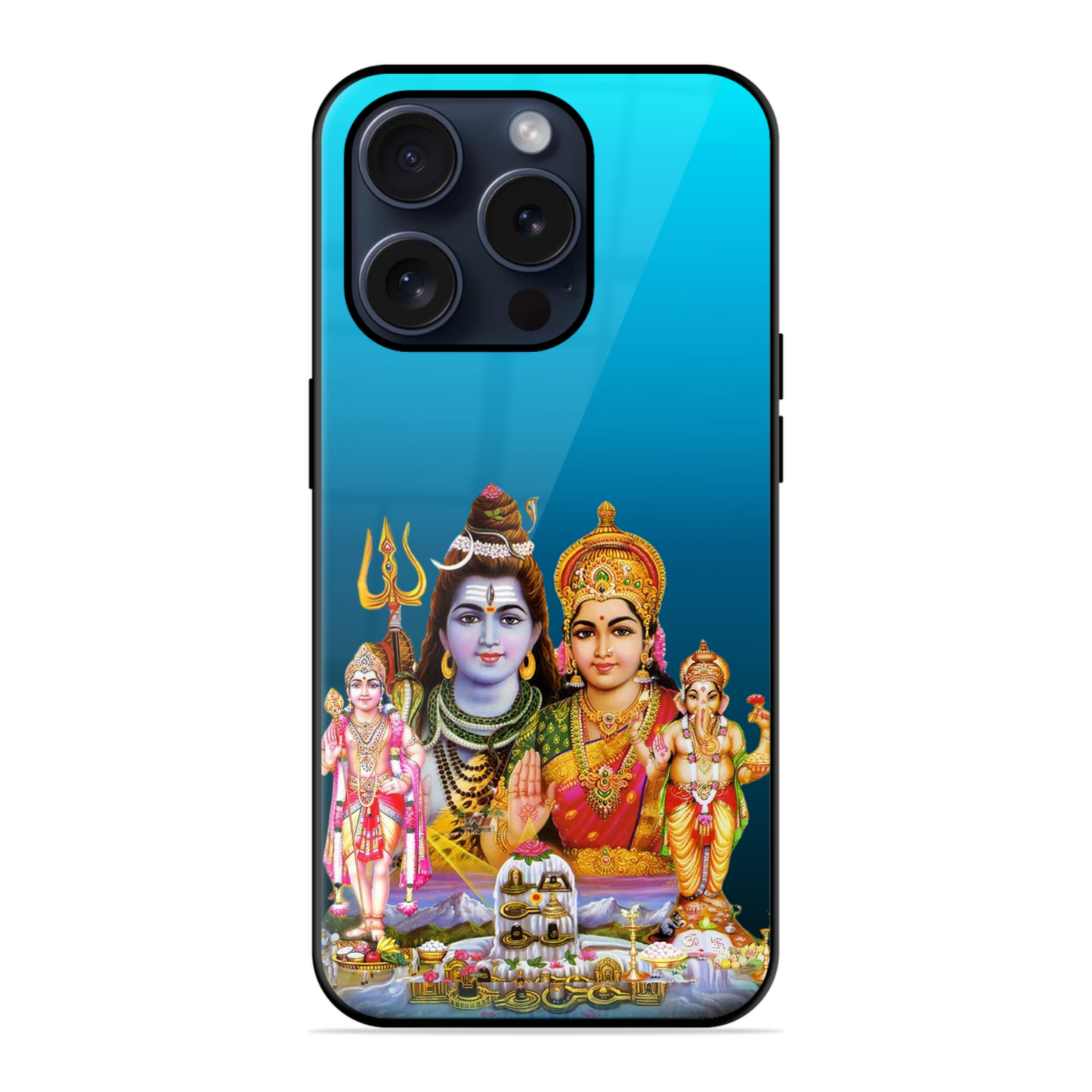 Lord Shiva Parvathi Family Glossy Case