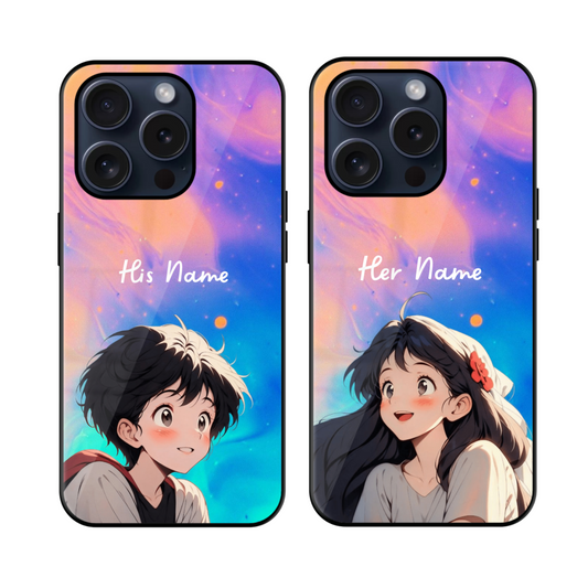 Trendy Anime Couple Glossy Case