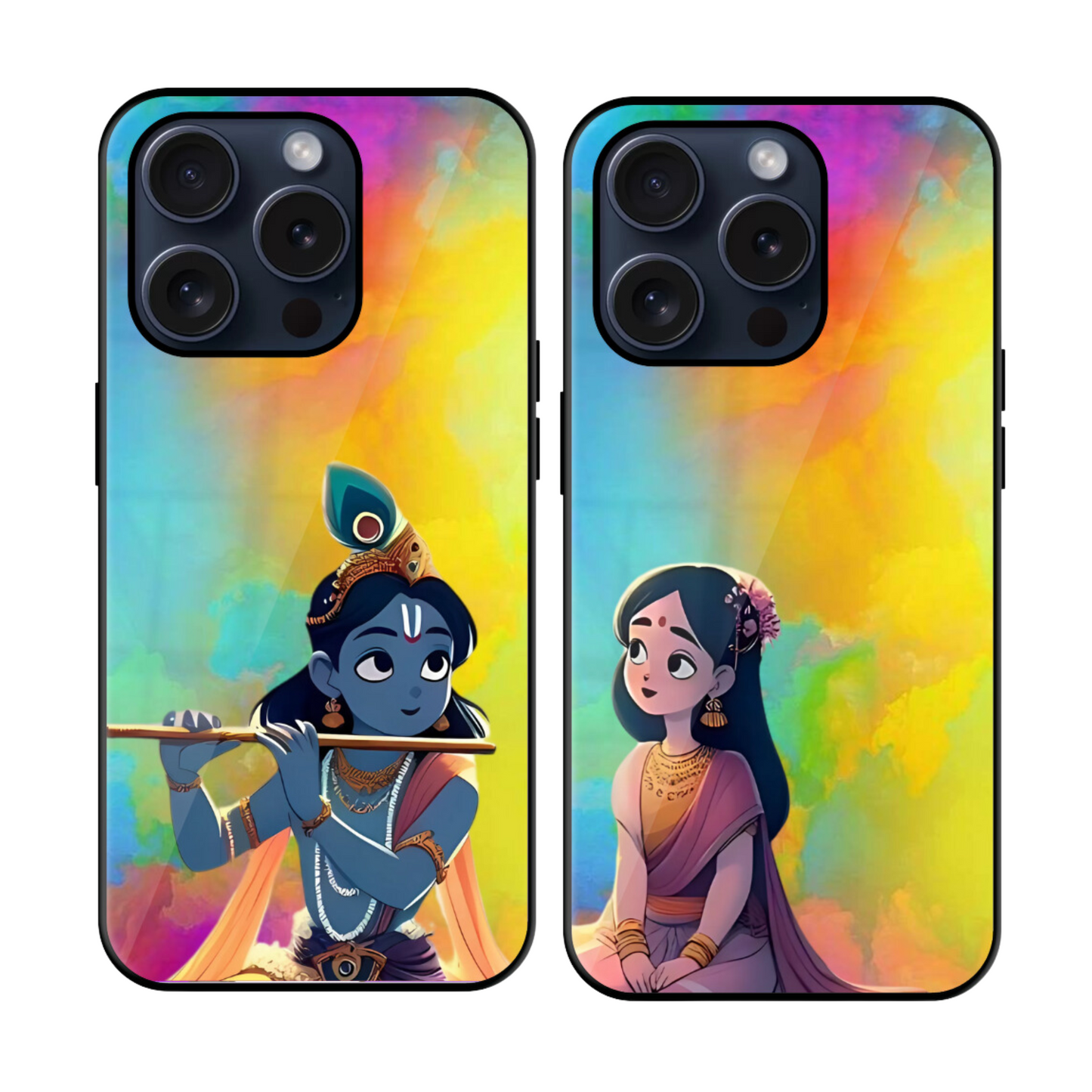 Cute Trending Radha Krishna Couple Glossy Case