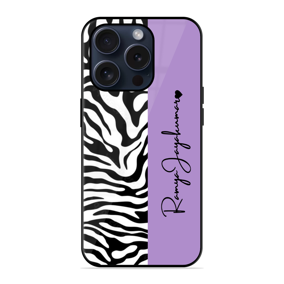 Trendy Purplish Black Glossy Name Case