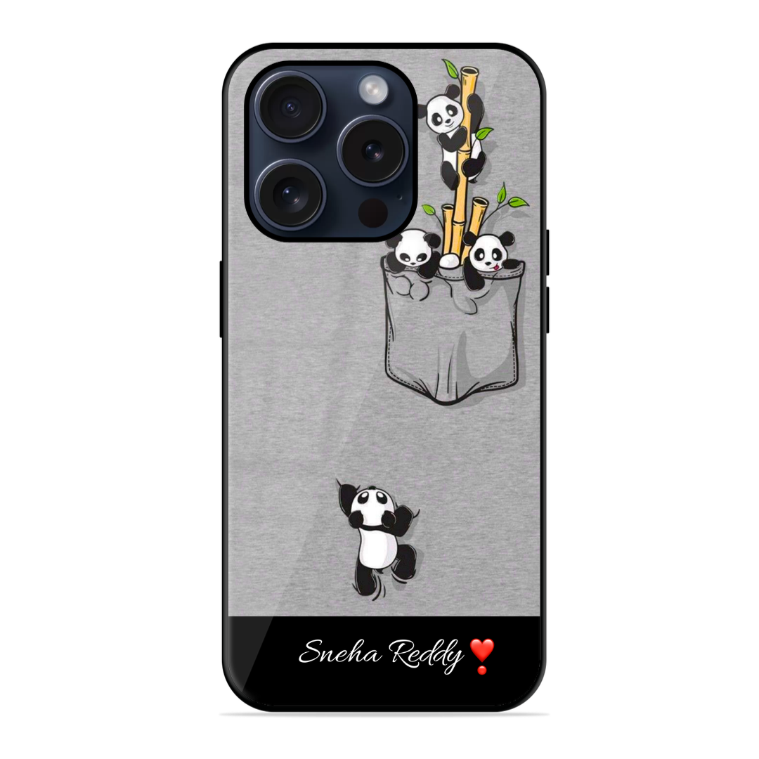 Cute Panda Glossy Name Case