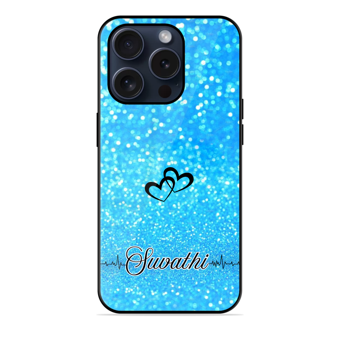 Blue Glitter Glossy Name Case