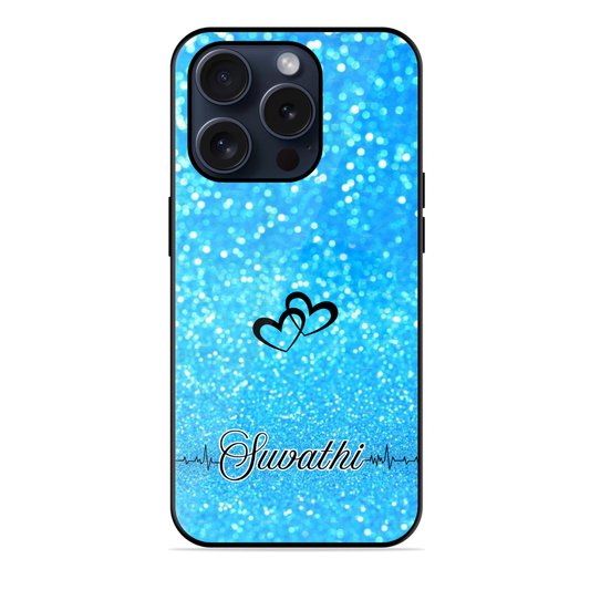 Blue Glitter Glossy Name Case