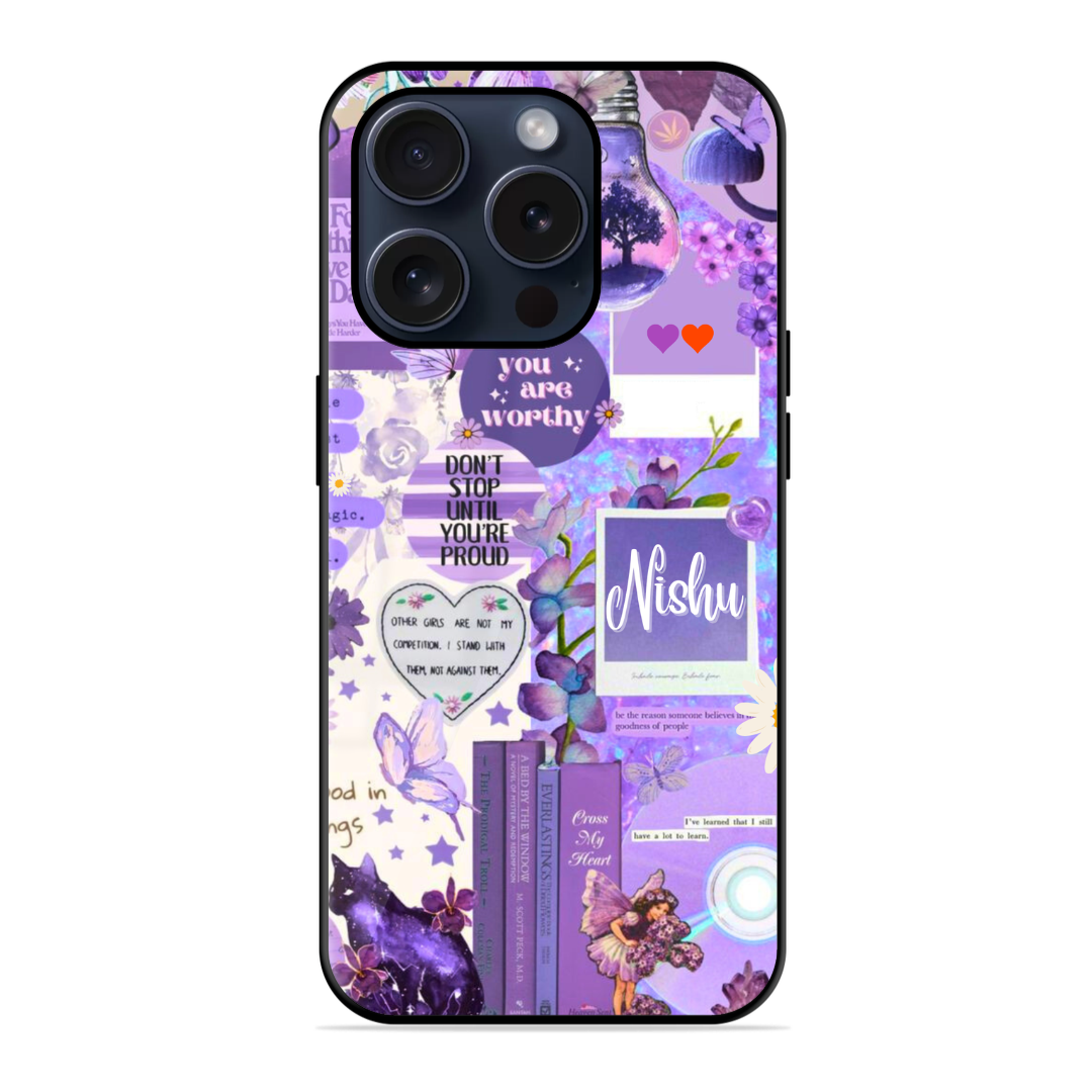 Purple Aesthetic Glossy Name Case