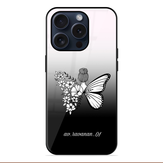 Black Butterfly Glossy Name Case