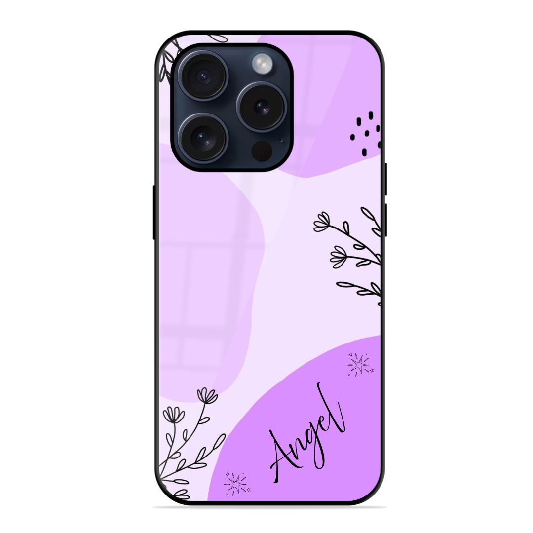 Purple Floral Glossy Name Case